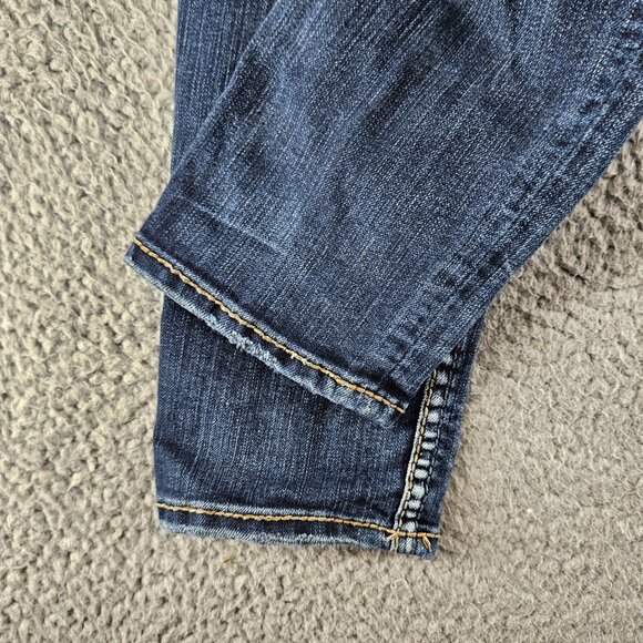 Silver Jeans Womens 26 (28x30) Blue Mod Rise Suki Super Skinny Embroidered - Picture 15 of 16